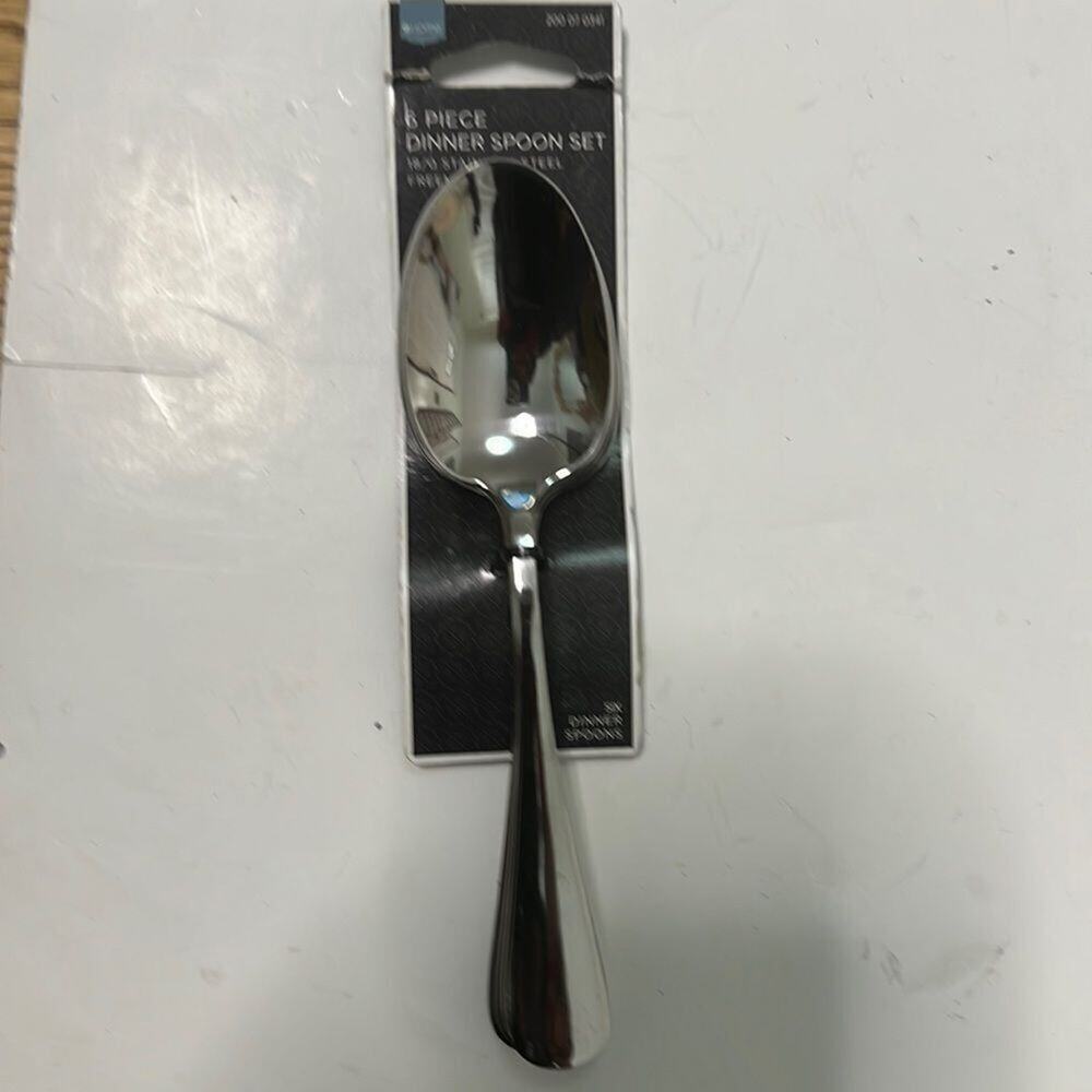 NWT HOME 6 PIECE DINNER SPOON SET‎ STAINLESS STEEL FREEMONT